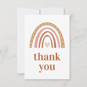 Boho Rainbow Baby Shower Thank You Card