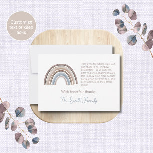 Boho Rainbow Baby Shower Thank You Card