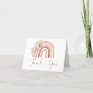 Boho Rainbow Baby Shower Thank You Card