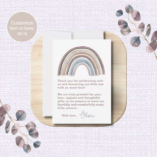 Boho Rainbow Baby Shower Thank You Cards