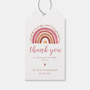Boho Rainbow Baby Shower Thank You Favour Tags
