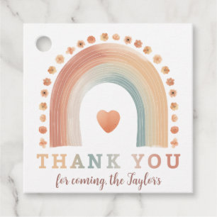 Boho Rainbow Baby Shower Thank You Tags – Watercol