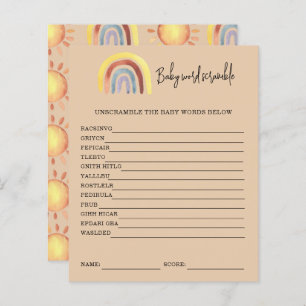 Boho Rainbow Baby Word Scramble   Baby Shower Game