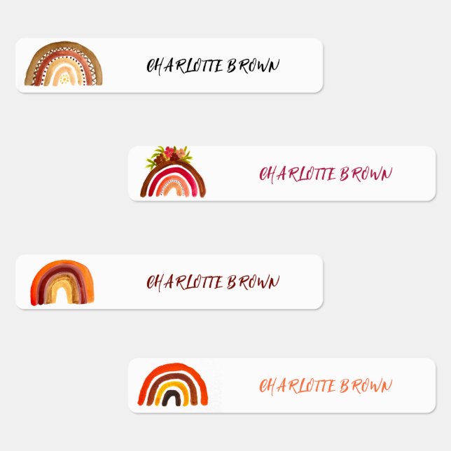 Boho Rainbow Back to School Watercolor Waterproof  (Group)