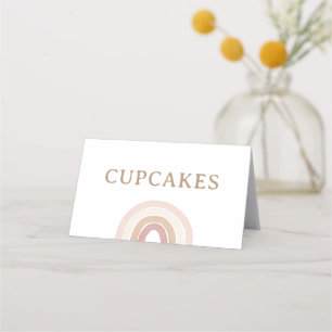 Boho Rainbow Birthday Food Labels Place Card