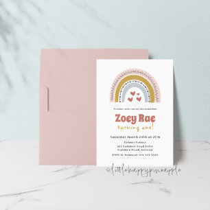 Boho Rainbow Birthday Invitation