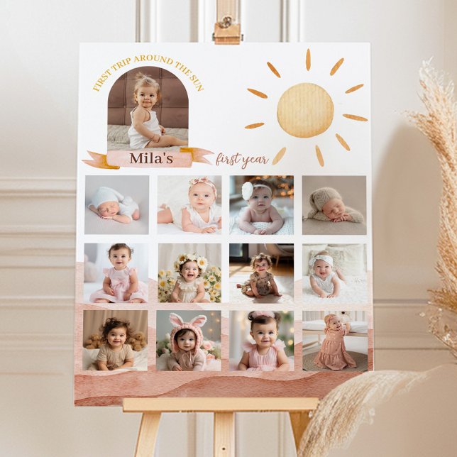 Boho Rainbow Birthday Photo Milestone Poster (Creator Uploaded)
