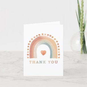 Boho Rainbow Blank Thank You Card – Minimalist Wat