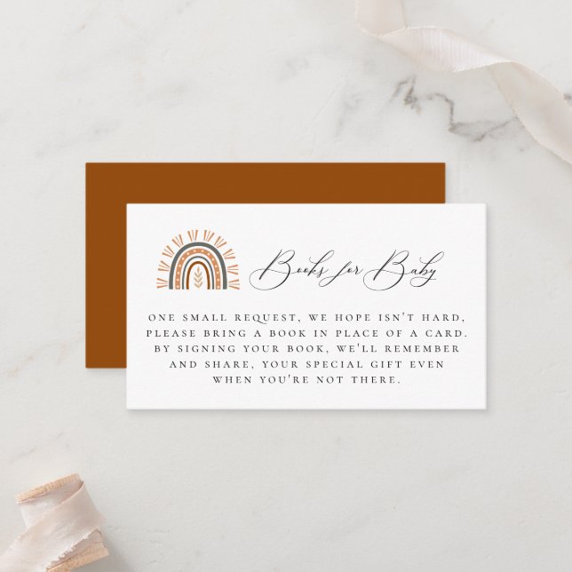 Boho Rainbow Book Request Enclosure Card (Front/Back In Situ)