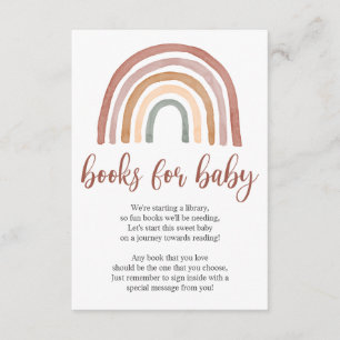 Boho Rainbow Books For Baby Enclosure Card