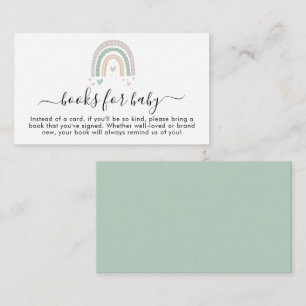 Boho Rainbow Books for Baby Sage Shower Enclosure Card
