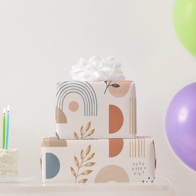 Boho Rainbow Botanical  Wrapping Paper (Party Gifts)