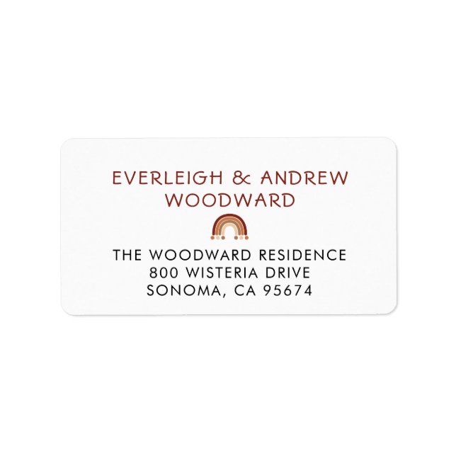 Boho Rainbow Boy Baby Shower  Label (Front)