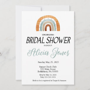 Boho Rainbow Bridal Shower invitation
