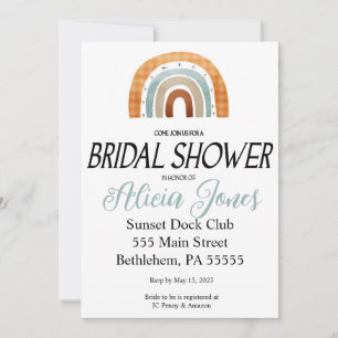 Boho Rainbow Bridal Shower invitation