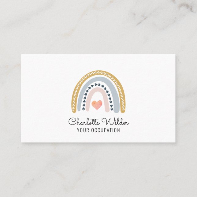 Boho Rainbow Business Card (Front)