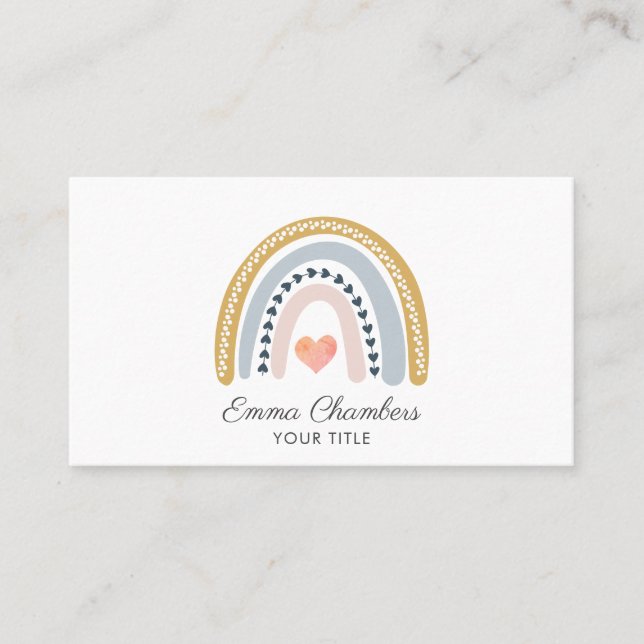 Boho Rainbow Business Card (Front)