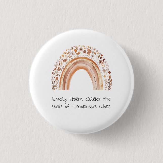 Boho Rainbow Button Pin (Front)