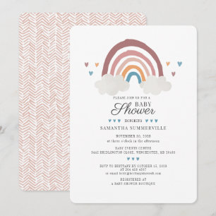 Boho Rainbow Chic Watercolor Baby Shower