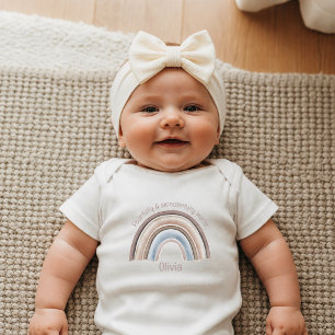 Boho Rainbow Christian Personalised Newborn Baby Bodysuit