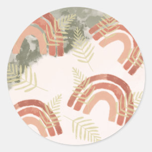 Boho Rainbow Classic Round Sticker