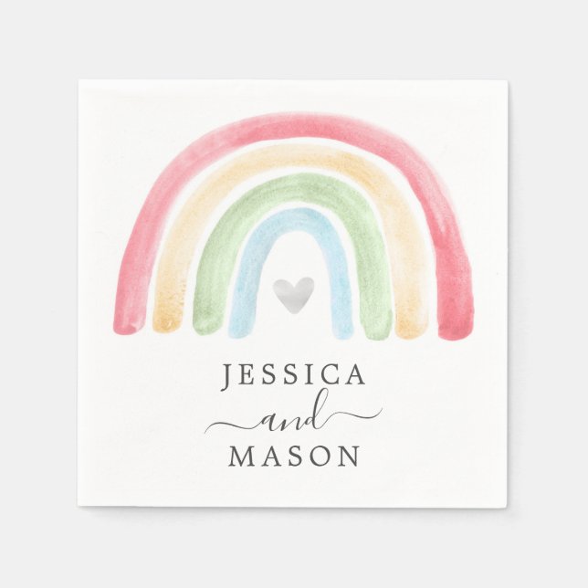 Boho Rainbow Cocktail Napkin (Front)