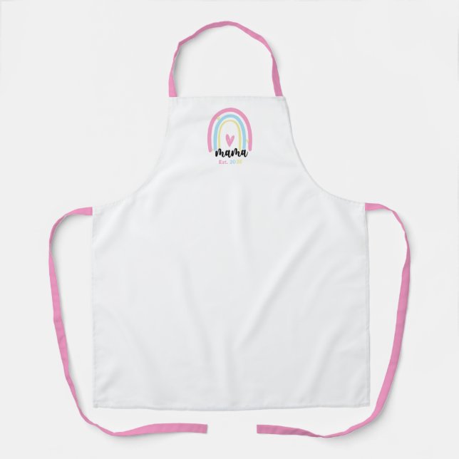 Boho Rainbow Custom Mama Est. Year Keepsake Apron (Front)