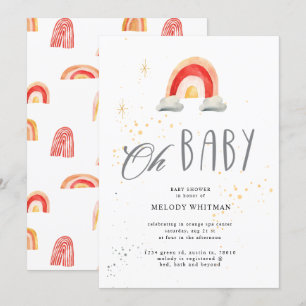boho rainbow cute Baby Shower Invitation