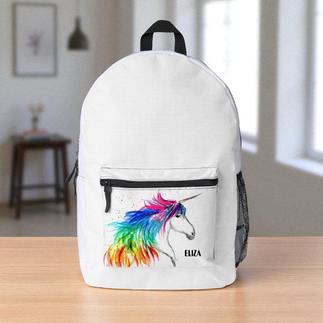 Boho Rainbow Cute Girls Unicorn Kids Printed Backpack (Creator Uploaded)