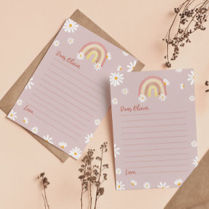 Boho Rainbow Daisy Time Capsule Note Message Card