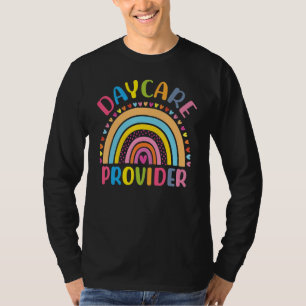 Boho Rainbow Daycare Provider Teacher Appreciation T-Shirt