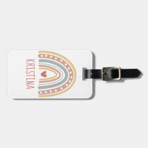 Boho rainbow design luggage tag