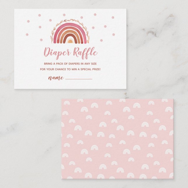 Boho Rainbow Diaper Raffle Game Card (Front/Back)