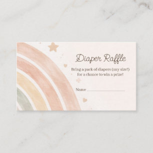 Boho Rainbow Diaper Raffle Minimal Baby Shower Enclosure Card