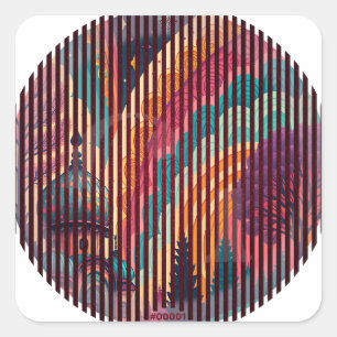Boho Rainbow Dome Circle Stickers – Customisable