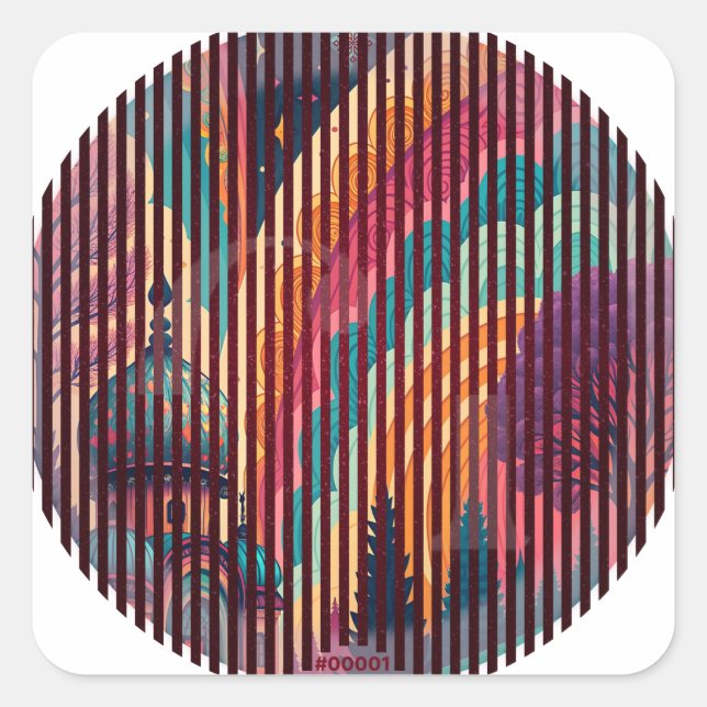 Boho Rainbow Dome Circle Stickers – Customisable (Front)
