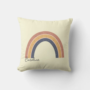 Boho Rainbow Elements With Custom Name  Cushion