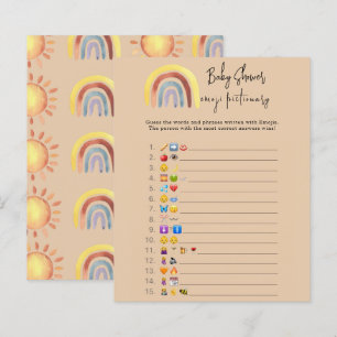 Boho Rainbow Emoji picture game baby shower