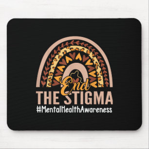 Boho Rainbow End The Stigma Mental Health Awarenes Mouse Mat