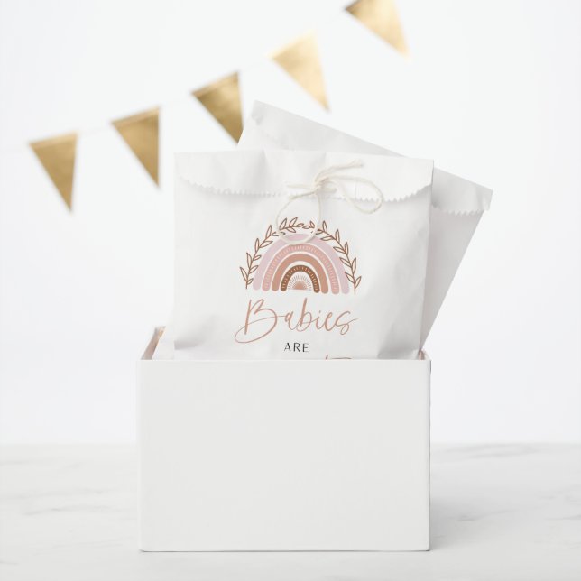 Boho Rainbow Favour Bag, Dusty Rose Terracotta Favour Bags (Party)