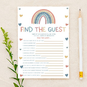 Boho Rainbow Find The Guest Baby Shower Game