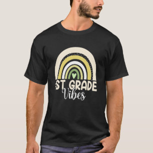 Boho Rainbow First Grade Vibes 1st Teachers Back T T-Shirt