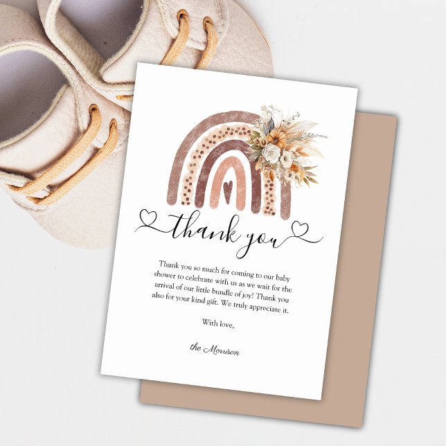 Boho Rainbow Gender Neutral Baby Shower Thank You (Creator Uploaded)