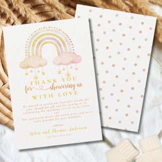 Boho Rainbow Gender Neutral Baby Shower Thank You Card