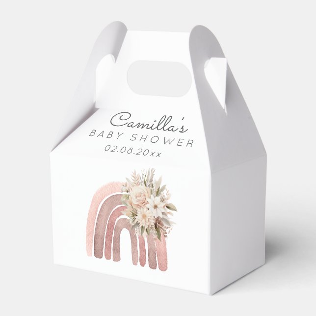 Boho Rainbow Girl Baby Shower  Favour Box (Front Side)