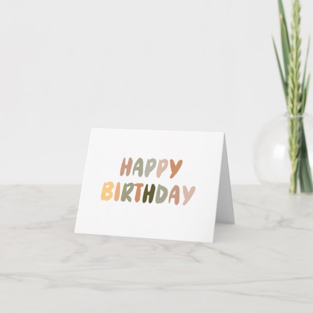 Boho Rainbow Handwritten Happy Birthday Card (Front)