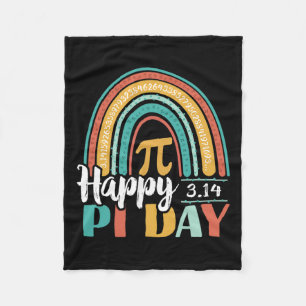 Boho Rainbow Happy Pi Day 3.14 Math Geek Fleece Blanket