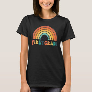 Boho Rainbow Heart For Teachers Women Hello Kinder T-Shirt