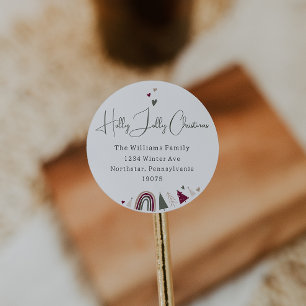 Boho Rainbow & Hearts Holly Jolly Envelope Seals