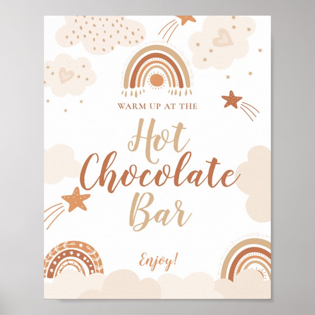 Boho Rainbow Hot Chocolate Bar Sign (Front)
